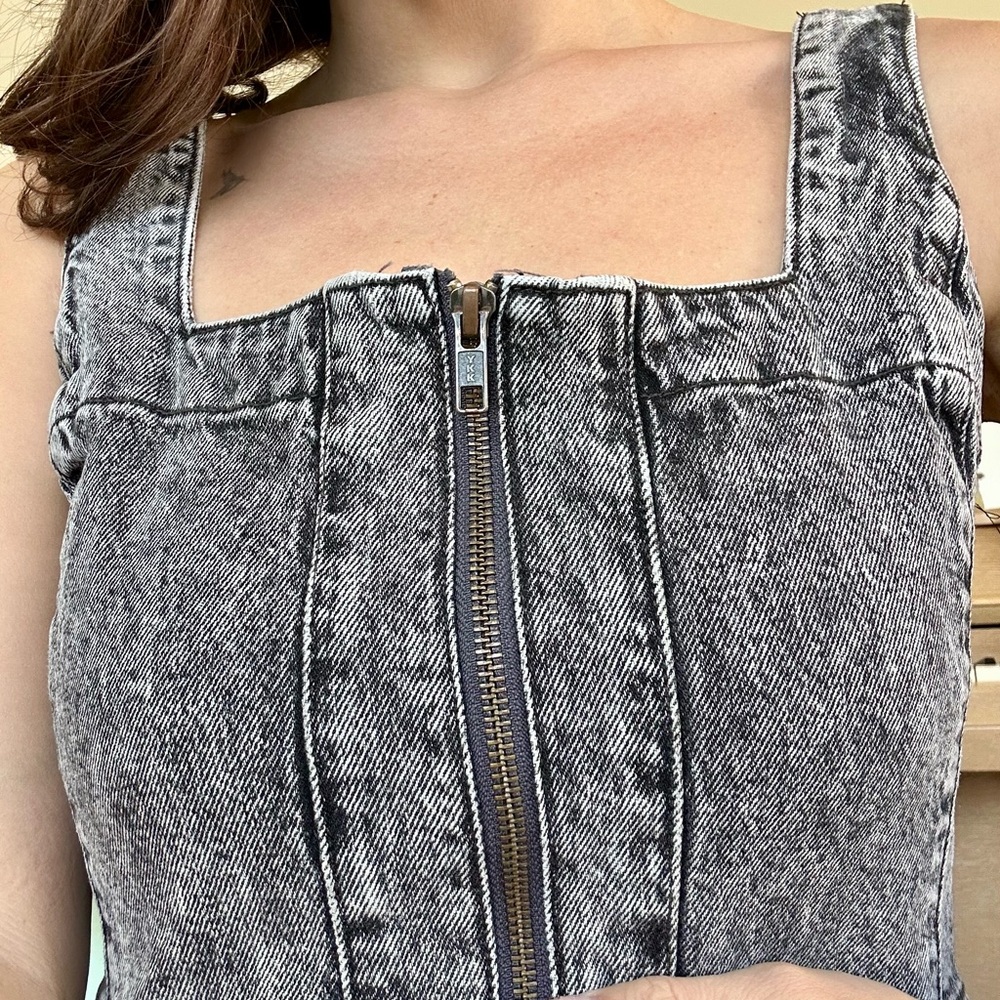 Denim Zip up dress - Picture 2 of 4